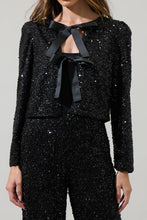 Load image into Gallery viewer, Katy Sequin Bow Tie Cardigan