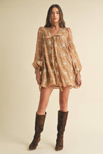 Load image into Gallery viewer, LD1678 Sheer Floral Mini Dress with Balloon Sleeves