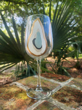 Load image into Gallery viewer, Hand Painted Oyster Tall Wine Glass Stemmed - Beach Sand