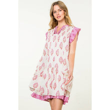 Load image into Gallery viewer, Sleeveless Pintuck Floral Print Dress