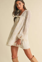 Load image into Gallery viewer, LD1678 Sheer Floral Mini Dress with Balloon Sleeves