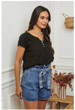 Load image into Gallery viewer, Front blouse 100% Linen back 95% cotton 5% elastane REF.3856