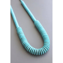 Load image into Gallery viewer, ZLD135 Turquoise stone discs and brass long necklace