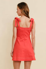Load image into Gallery viewer, STRAP TIE FLOWY MINI DRESS