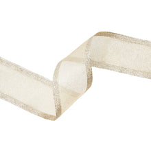 Load image into Gallery viewer, 2 1/2" Wired Glitter Ribbon | Gold | 10 Yard Roll