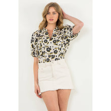 Load image into Gallery viewer, Puff Sleeve Flower Print Top