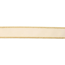 Load image into Gallery viewer, 1" Reversible Classic Velvet Wired Ribbon | Ivory/Gold | 10 Yard Roll