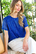 Load image into Gallery viewer, Sequin Short-Sleeve Party Clubwear Blouse VT60101