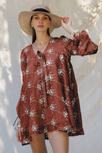 Load image into Gallery viewer, LD1678 Sheer Floral Mini Dress with Balloon Sleeves