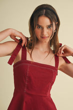 Load image into Gallery viewer, STRAP TIE FLOWY MINI DRESS