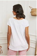 Load image into Gallery viewer, Front blouse 100% Linen back 95% cotton 5% elastane REF.3856