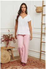 Load image into Gallery viewer, Front blouse 100% Linen back 95% cotton 5% elastane REF.3856