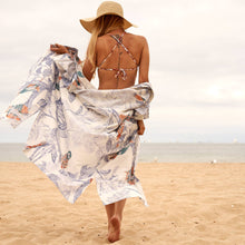 Load image into Gallery viewer, Handmade Kimono Cotton Kimono Bathrobe Kaftan - Purple Owl