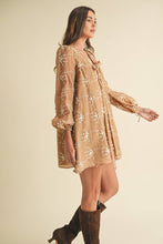 Load image into Gallery viewer, LD1678 Sheer Floral Mini Dress with Balloon Sleeves