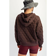 Load image into Gallery viewer, QUILTED QUARTER ZIP HOODIE JACKET