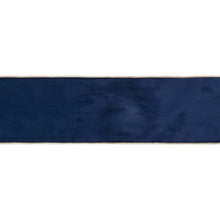 Load image into Gallery viewer, 4" Reversible Classic Velvet Wired Ribbon | Navy/Gold | 10 Yard Roll