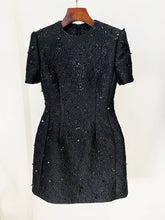 Load image into Gallery viewer, Jacquard Beading Short-sleeved Dress