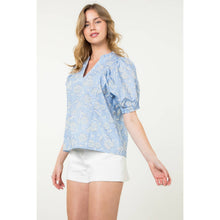 Load image into Gallery viewer, Puff Sleeve Flower Print Top