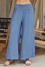 Load image into Gallery viewer, LINEN SMOCKED WAIST PALAZZO PANT (23.2275/224019/80806-LINEN