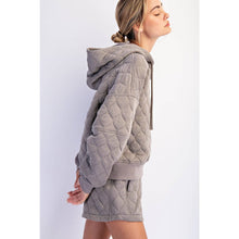 Load image into Gallery viewer, QUILTED QUARTER ZIP HOODIE JACKET