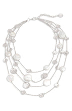 Load image into Gallery viewer, Chic Multi-Strand Coin & Flat Pearl Statement Necklace