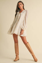 Load image into Gallery viewer, LD1678 Sheer Floral Mini Dress with Balloon Sleeves