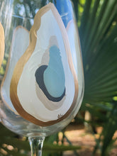Load image into Gallery viewer, Hand Painted Oyster Tall Wine Glass Stemmed - Beach Sand