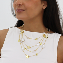 Load image into Gallery viewer, Chic Multi-Strand Coin & Flat Pearl Statement Necklace