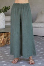Load image into Gallery viewer, LINEN SMOCKED WAIST PALAZZO PANT (23.2275/224019/80806-LINEN