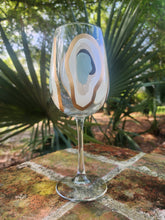 Load image into Gallery viewer, Hand Painted Oyster Tall Wine Glass Stemmed - Beach Sand