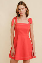 Load image into Gallery viewer, STRAP TIE FLOWY MINI DRESS
