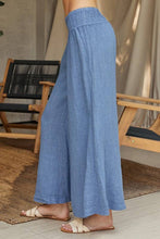 Load image into Gallery viewer, LINEN SMOCKED WAIST PALAZZO PANT (23.2275/224019/80806-LINEN