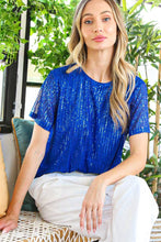 Load image into Gallery viewer, Sequin Short-Sleeve Party Clubwear Blouse VT60101