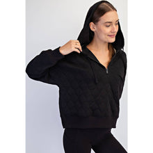 Load image into Gallery viewer, QUILTED QUARTER ZIP HOODIE JACKET