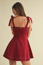 Load image into Gallery viewer, STRAP TIE FLOWY MINI DRESS