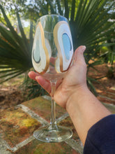 Load image into Gallery viewer, Hand Painted Oyster Tall Wine Glass Stemmed - Beach Sand
