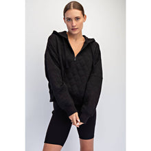 Load image into Gallery viewer, QUILTED QUARTER ZIP HOODIE JACKET