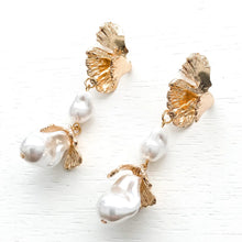 Load image into Gallery viewer, Pearl Bud Drop Earrings
