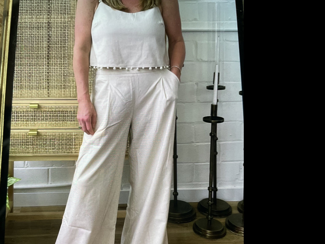 Pearl Trimmed Wide Pants