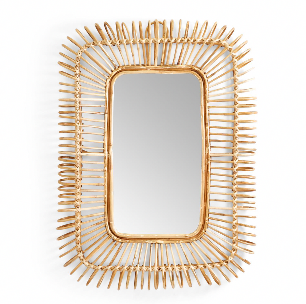 Rectangle Cane Hand-Crafted Mirror