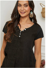 Load image into Gallery viewer, Front blouse 100% Linen back 95% cotton 5% elastane REF.3856