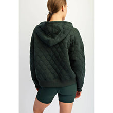 Load image into Gallery viewer, QUILTED QUARTER ZIP HOODIE JACKET