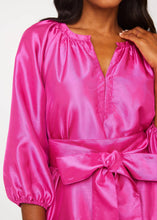 Load image into Gallery viewer, Elise Mini Dress Hot Pink Dupioni