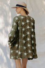 Load image into Gallery viewer, LD1678 Sheer Floral Mini Dress with Balloon Sleeves