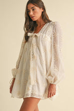 Load image into Gallery viewer, LD1678 Sheer Floral Mini Dress with Balloon Sleeves