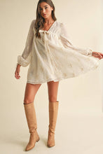 Load image into Gallery viewer, LD1678 Sheer Floral Mini Dress with Balloon Sleeves