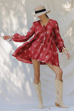 Load image into Gallery viewer, LD1678 Sheer Floral Mini Dress with Balloon Sleeves