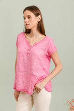 Load image into Gallery viewer, Front blouse 100% Linen back 95% cotton 5% elastane REF.3856