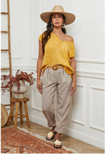 Load image into Gallery viewer, Front blouse 100% Linen back 95% cotton 5% elastane REF.3856