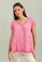 Load image into Gallery viewer, Front blouse 100% Linen back 95% cotton 5% elastane REF.3856